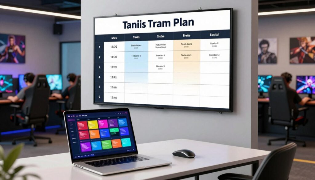 Structured esports training plan schedule visualization