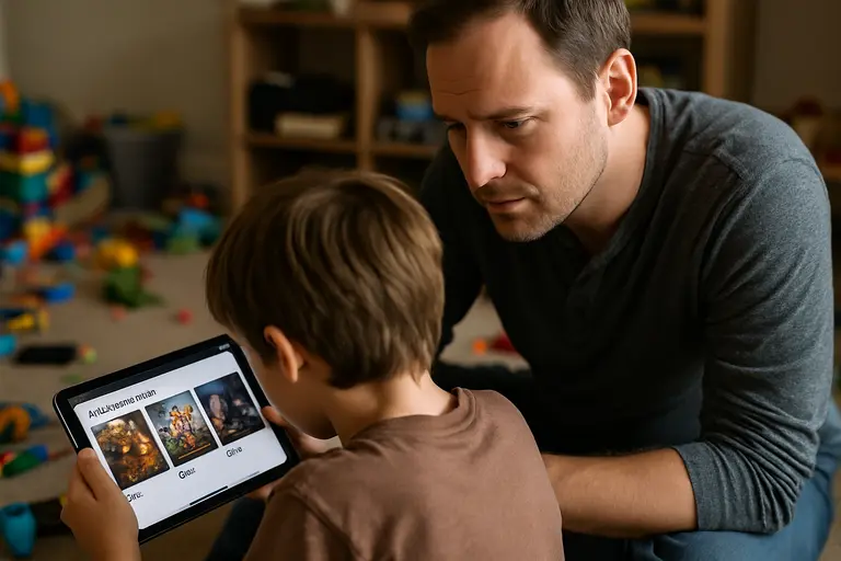 Household comparing subscription gaming options on a living room screen